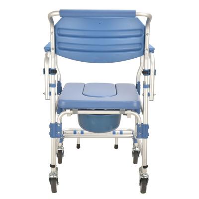 China reclining shower commode chair with wheels for disabled and elderly KDB697BLY04 for sale