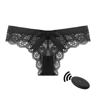 China Wholesale Wearable Sexy Underwear With Vibrator Wireless Remote Control Wearable Lace Bullet Vibrating Panties For Women for sale