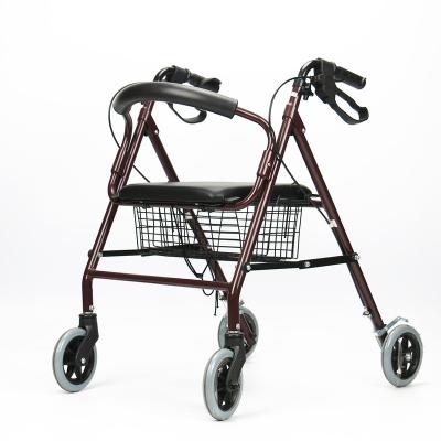 China Great For Elderly Daily Use Aluminum Mobility Aids Walking Aids Walker With Shopping Basket Seat Brakes Car3 for sale