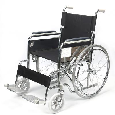 China Steel Customized Highest Selling Manual Wheelchair With 24 Inch Large Rear Wheels Hospital Convenient Tools for sale