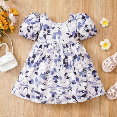 China Washable Summer New Hot Sale Floral Baby Girls Latest Ruffle Twirl Toddler Girls Summer Dress for sale