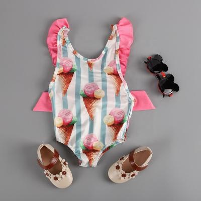 China Shop Breathable Sublimation Print Cone Summer Kids Swimwear Children Surfing Girls for sale