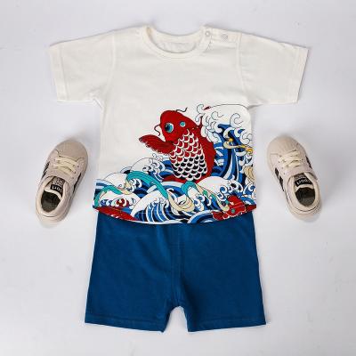 China Cotton Casual Short Sleeve Summer Chinese Style 2-6year Baby Toddler Boys Clothes Cool for sale