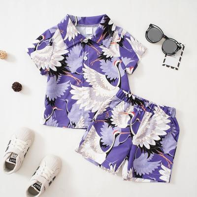 China Chinese Style Classic Summer Boys Shirts Two-Piece Children Kids Clothing Set for sale