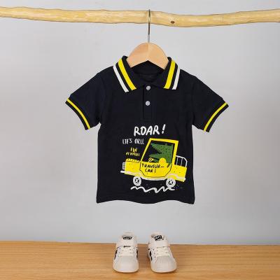 China Wholesale Anti Shrink Black Short Sleeve Boys T Shirts Summer Kids Stitch Polo T Shirts for sale