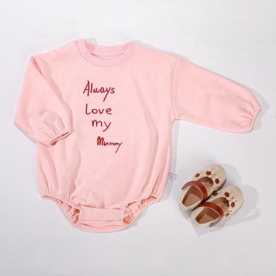 China Cotton / Polyester Embroidered Plain Solid Babies' Boutique English Letters Baby Bodysuit for sale