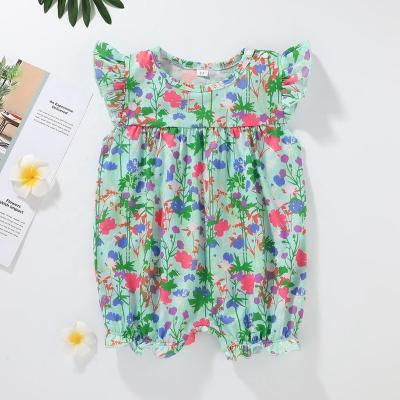 China 95% Cotton + 100% Spandex Style One Piece Romper 5% Cotton Baby Toddler Spring Fresh Floral Baby Romper for sale