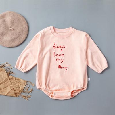 China Cotton / Polyester Wholesale Summer Baby Clothing Newborn Long Sleeve Pink Baby Romper for sale