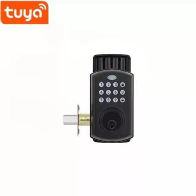 China Apartment Tuya APP Smart Lock / Black Home Electronic Door Lock for sale