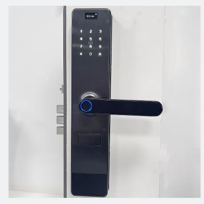 China WIFI Intelligent Fingerprint Door Lock Residential Smart Black Color for sale