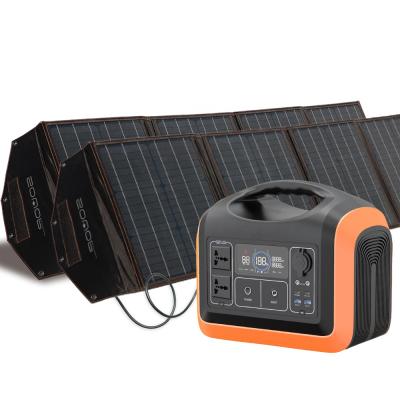 China Home Solar Portable Power Pack Solar Generator 500w 1000w 110v 220v Backup Solar Generator for sale