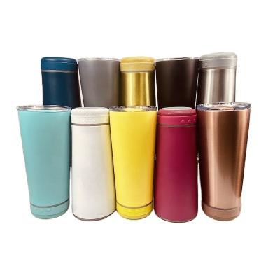 China Viable Factory In StockDouble Wall Stainless Steel Voice Control Insulated Cup Tooth Cup Speaker Sports Music Wireless Blue Water Bottle for sale