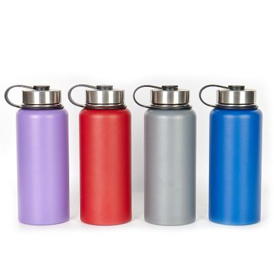 China Viable Custom Logo Designed Wide Mouth Vacuum Flask Bpa Free Sports Travel Insulated Stainless Steel 1l Water Bottles for sale