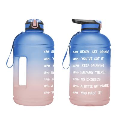 China Viable Water Bottle With Motivational Time Marker 3780ML 1 Gallon Water Bottle With Straw Sport Plastic Water Bottles for sale