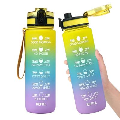 China Best Viable Water Bottle Gym And Outdoor Sports Bottle Time Marker 32oz BPA Motivational Leak Free Water Bottle for sale