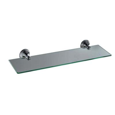 China Wall Mounted Type Zinc Alloy Glass Wall Mounted Shelf Bathroom Single Row for sale