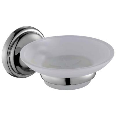 China Modern Stainless Steel Metal And Glass Wall Mounted Soap Dish Holder Bathroom for sale