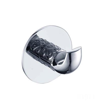 China Hot Selling Round Hanger 3M Design Chinese Style Bathroom Accessory One Adhesive Wall Mounted Zinc Alloy Chinese Long Robe Hook for sale