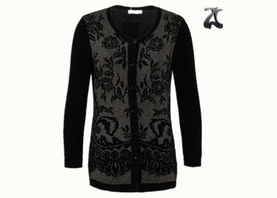 China Rose Pattern Ladies Shrug Sweaters Cotton and Lurex Soft Touch Jacquard Knit for sale