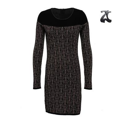 China Crew Neck Womens Long Sweater Dresses Long Sleeve With Hidden Zipper For Winter for sale