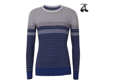 China Jacquard Knitting Patterns Pull Over Sweaters For Men Crew Neck 100% Cotton for sale