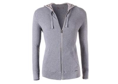 China Breathable Mens Cotton Cardigans With Pockets  , Front Zip Up Hoodie Long Sleeve for sale