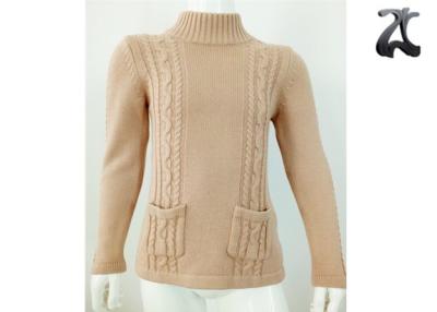 China Solid Color Cotton Knit Sweater for Girl Classic Cable Knitting Patterns Ruffle Neck for sale