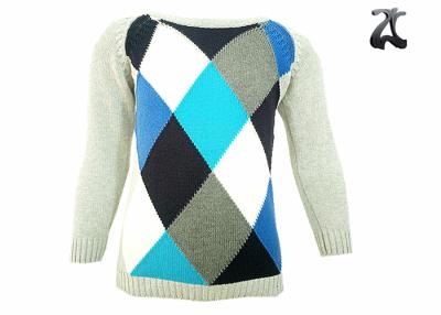 China Long Sleeve Knitted Sweaters For Boys , Childrens Pullover Sweater With Intarsia Patterns for sale