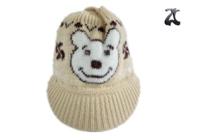 China Acrylic Visor Baby Boys Girls Knit Sweater Hat / Toddler Knit Cap Lovely Animal Pattern for sale