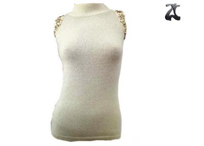 China Breien de luim Geparelde Ontwerpvrouwen Sweatervest met Sleeveless Bemanningshals Te koop