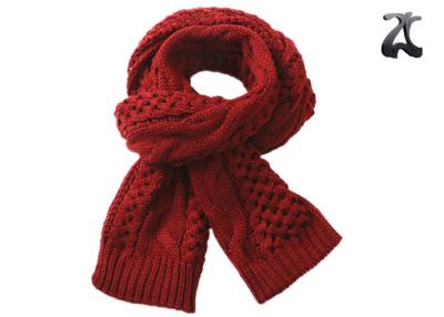 China Ladies Red  Winter Knit Sweater Scarf , Cable Knit  Fashion Scarves For Women for sale