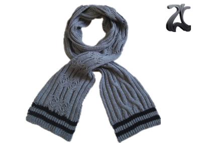 China Men Cable Knitted Neck Scarf , Thick 100% Acrylic Chunky Knitted Winter Scarf for sale