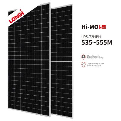 China LONGI Mono Crystalline PV Module Solar Panel Kit 535W 540W 545W 550W 555W Solar Panel 182mmx182mm MIini Paneles Solares Costo for sale