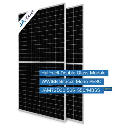 China Ja PV Solar Panel Jam72D30 Double-Glass Jam72S09 Bifacial House Panels Solar Panels 550w For Solar System 182mmx182mm for sale