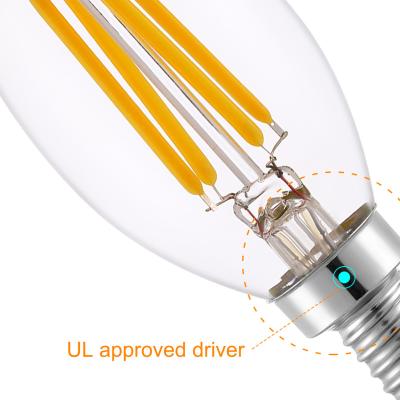 China Hotel Led Ceiling Fan Bulb Dimmable Chandelier Bulbs C35 B11 Edison Filament Candle Bulbs Candle Type B for sale