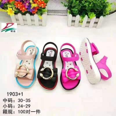 China Very Cheap Round 1.42 Dollar Pattern WYX009 Series Lovely Cute Beach Style Or Home Wear For Girl Kids Sandals for sale