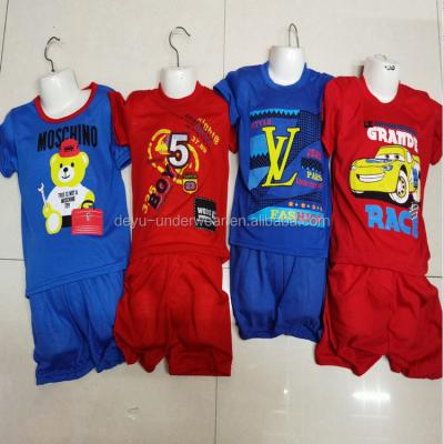 China Casual 0.87 dollars model DZH4920-2 series baby clothes sets 1-4 years old mix prints sports unisex T-shirt for sale