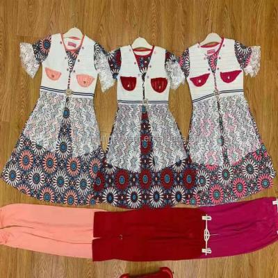 China Style YQ020 Washable 2.08 Dollar Ages 6-12 Years 2pcs In One Set Girls Summer African Dress for sale