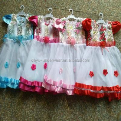 China Breathable 3.45 dollars model series TRX1790-030 3-9 years old baby dresses girl toddler tutu dress babies for sale