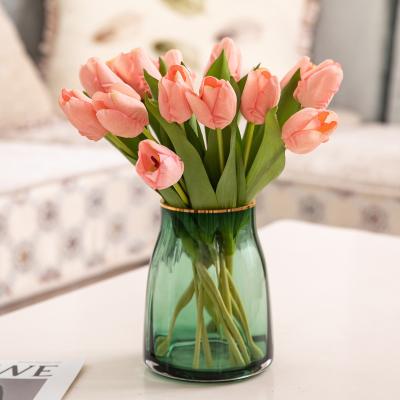 China Hot Fake Tulip Flowers Artificial Plant Decor PU Table Tulip Flowers Artificial Silk Flower for sale