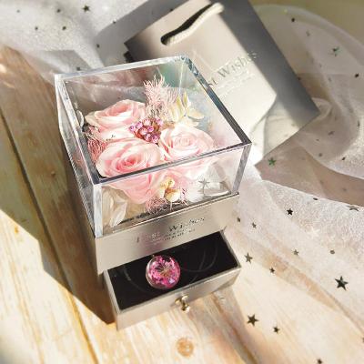 China Xingsheng New Arrival Colorful Beautiful Artificial Flower Wholesale Preserved Flower Soap Rose Flower Gift Box 2021 Valentines Day Gift for sale