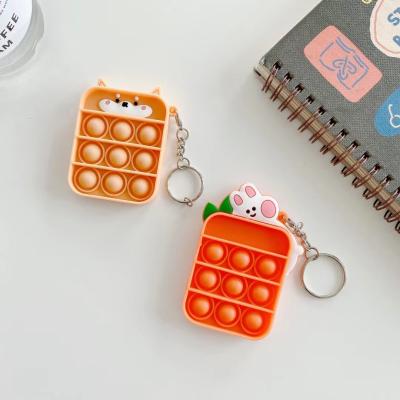 China Silicone Silicone Kids Fruit Bubble Animal Noise He Wiggle Toy Keychain Soft Mini Fidget Toy Key Chain Bubble for sale