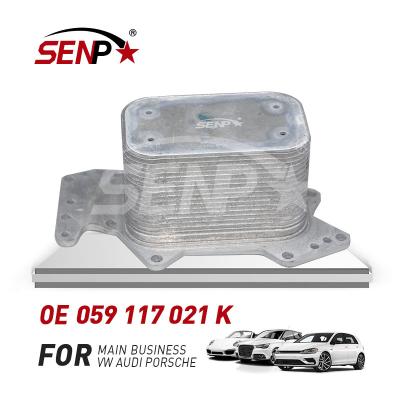 China High Quality Alloy SENP 117 021 K Auto Parts Engine Oil Cooler Aluminum 059 OEM For Audi Q5/Q7/A6 3.0L 2005-2012 for sale