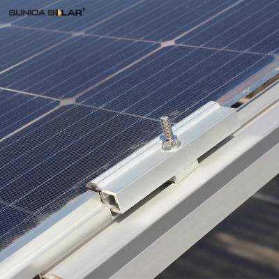 China Easy Installation SUNICA Solar Panel Kits Unirac Solar Rail Repair Channel Less Solar Support Aluminum Support Rail for sale