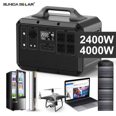 China Remote Control Hot No Gasoline No Noise Campers RVs LiFePO4 Lithium Generator Portable Solar Generator 2400W for sale