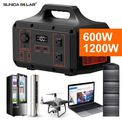 China High Power 600w 1000w Portable Solar Generator System 640Wh Remote Control Outdoor Home Mobile Camping for sale