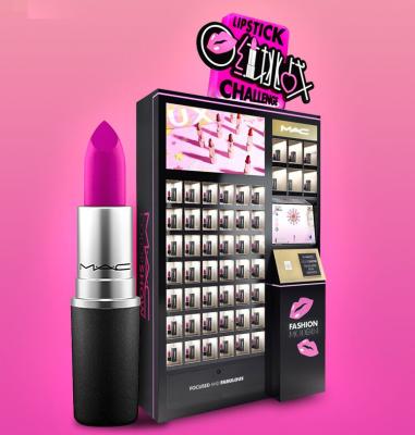 China Metal / Plastic Make Money Coin Operated Games Lipstick Touch Screen Machine Cosmetics Vending Machine for sale