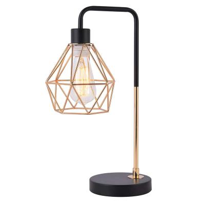 China Wholesale Modern Home Decor Vintage Industrial Bedside E26 Iron Black Copper Table Lamp for sale