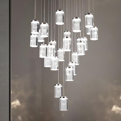 China Modern Modern Luxury Cylinder Shade Led Home Pendant Light Chandeliers for sale