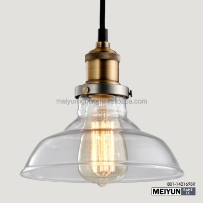 China Industrial Vintage Pendant Light Hanging Indoor Glass Pendant Lighting For Kitchen Island With E27 Base for sale